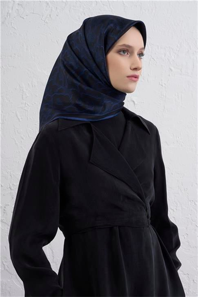 Armine Klasik Desenli Saf İpek Twill Eşarp 9408D 02