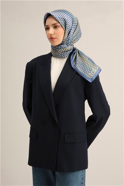 Armine Klasik Desenli Saf İpek Twill Eşarp 9319D 81