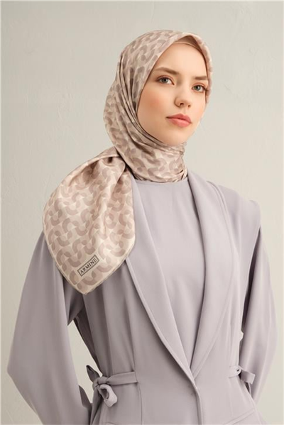 Armine Klasik Desenli Saf İpek Twill Eşarp 9321D 83