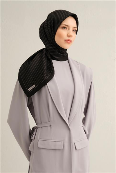 Armine Klasik Desenli Saf İpek Twill Eşarp 9348D 34