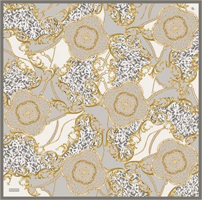 Armine Klasik Desenli Saf İpek Twill Eşarp 9411D 83