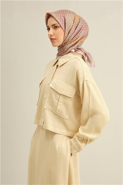 Armine Klasik Desenli Saf İpek Twill Eşarp 9319D 82