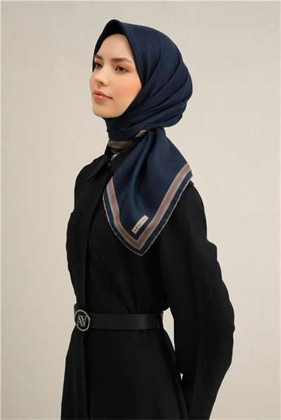 Armine Klasik Desenli Saf İpek Twill Eşarp 9356D 09
