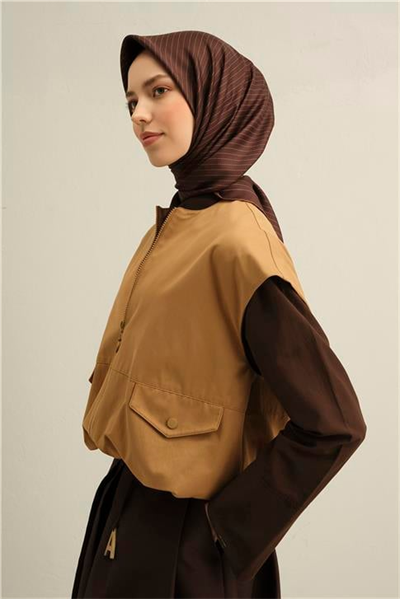 Armine Klasik Desenli Saf İpek Twill Eşarp 9348D 84