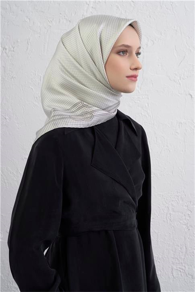 Armine Klasik Desenli Saf İpek Twill Eşarp 9404D 83