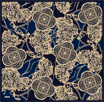 Armine Klasik Desenli Saf İpek Twill Eşarp 9411D 36