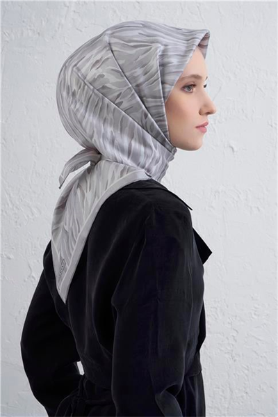 Armine Klasik Desenli Saf İpek Twill Eşarp 9435D 41