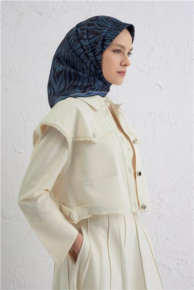 Armine Klasik Desenli Saf İpek Twill Eşarp 9435D 34