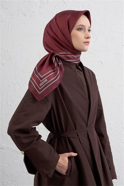Armine Klasik Desenli Saf İpek Twill Eşarp 9404D 82