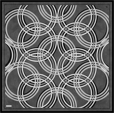 Armine Klasik Desenli Saf İpek Twill Eşarp 9333D 85