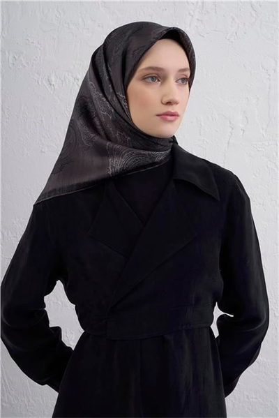 Armine Klasik Desenli Saf İpek Twill Eşarp 9428D 52