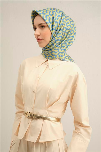 Armine Klasik Desenli Saf İpek Twill Eşarp 9321D 81