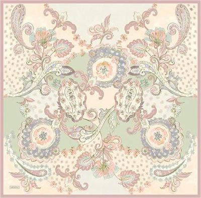 Armine Klasik Desenli Saf İpek Twill Eşarp 9338 21