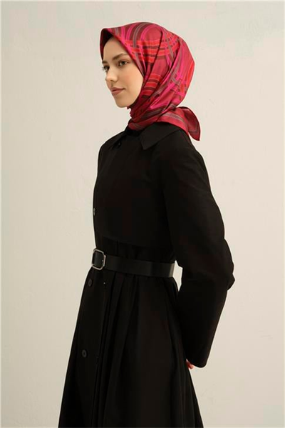 Armine Klasik Desenli Saf İpek Twill Eşarp 9333D 83