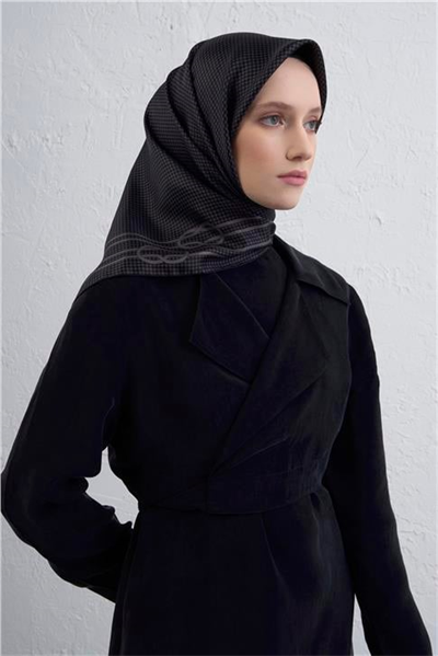 Armine Klasik Desenli Saf İpek Twill Eşarp 9404D 11