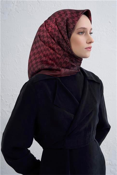 Armine Klasik Desenli Saf İpek Twill Eşarp 9434D 80