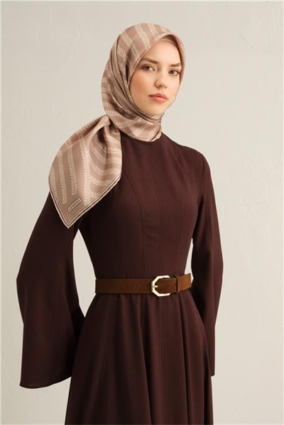 Armine Klasik Desenli Saf İpek Twill Eşarp 9351D 40