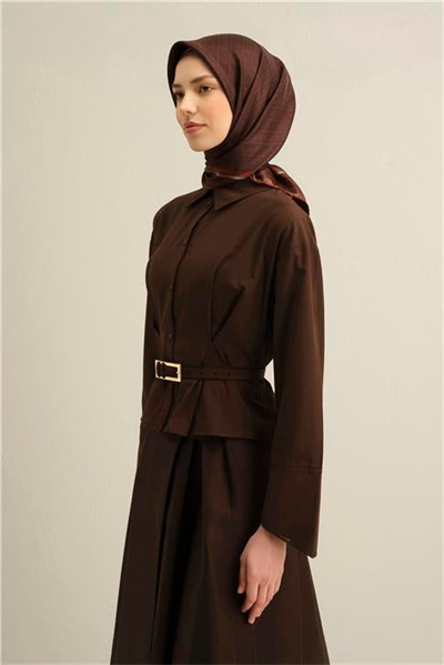 Armine Klasik Desenli Saf İpek Twill Eşarp 9301D 81