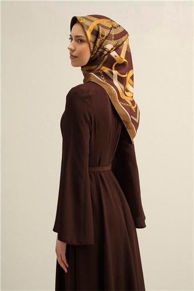 Armine Klasik Desenli Saf İpek Twill Eşarp 9315D 51