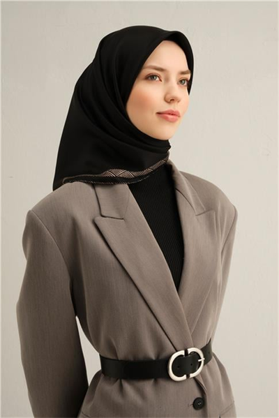 Armine Klasik Desenli Saf İpek Twill Eşarp 9357D 85
