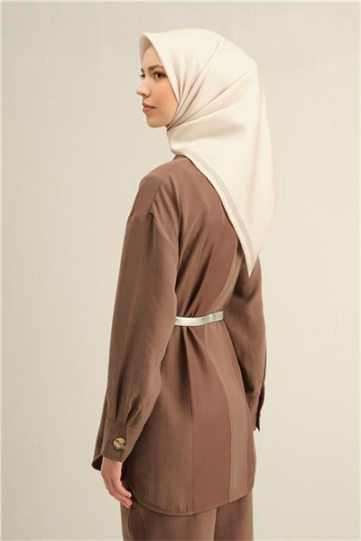 Armine Klasik Desenli Saf İpek Twill Eşarp 9357D 02