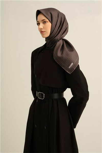 Armine Klasik Desenli Saf İpek Twill Eşarp 9348D 03