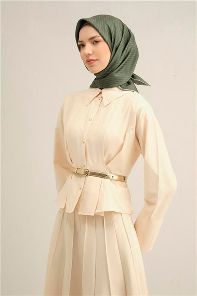 Armine Klasik Desenli Saf İpek Twill Eşarp 9348D 54