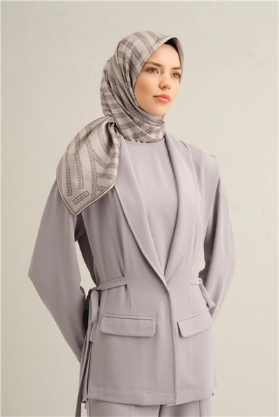 Armine Klasik Desenli Saf İpek Twill Eşarp 9351D 51