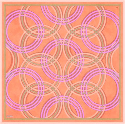 Armine Klasik Desenli Saf İpek Twill Eşarp 9333D 31