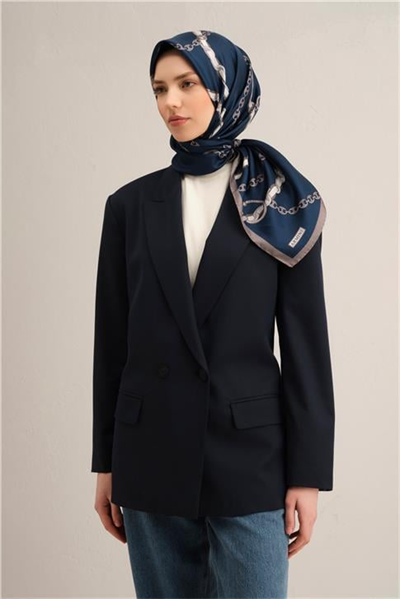 Armine Klasik Desenli Saf İpek Twill Eşarp 9346D 13