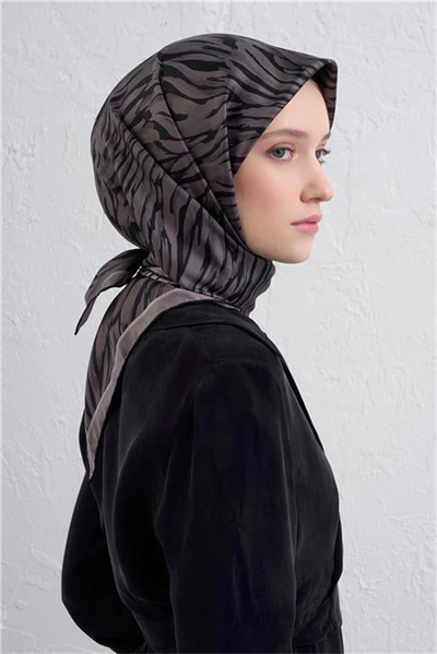 Armine Klasik Desenli Saf İpek Twill Eşarp 9435D 43