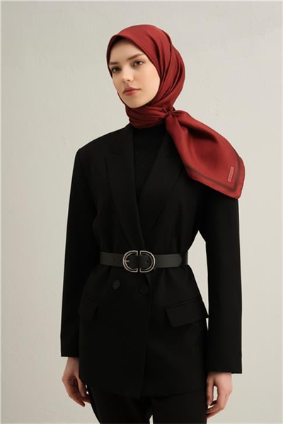Armine Klasik Desenli Saf İpek Twill Eşarp 9356 35