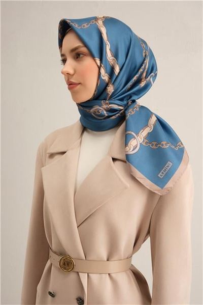 Armine Klasik Desenli Saf İpek Twill Eşarp 9346D 10