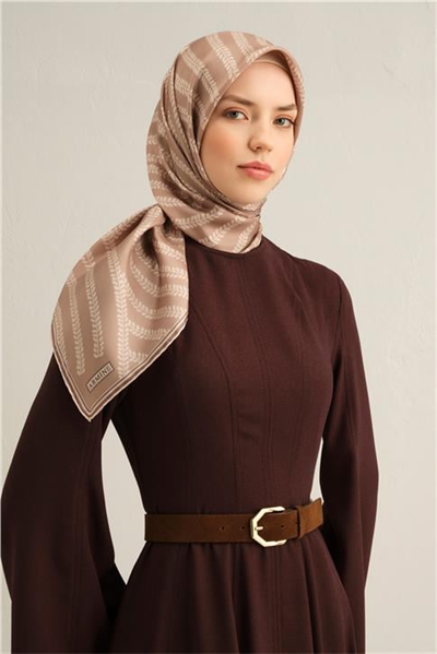 Armine Klasik Desenli Saf İpek Twill Eşarp 9351D 40
