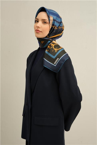 Armine Klasik Desenli Saf İpek Twill Eşarp 9315D 52