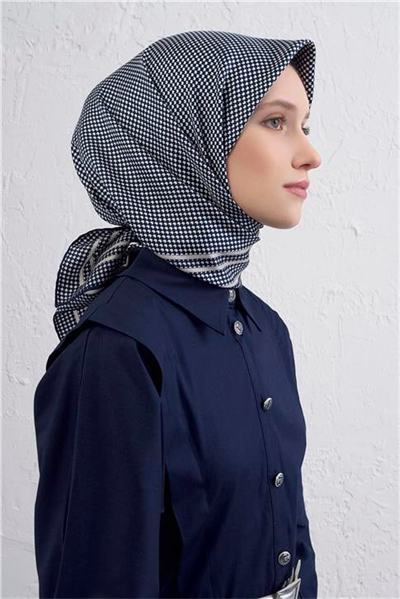 Armine Klasik Desenli Saf İpek Twill Eşarp 9404D 86