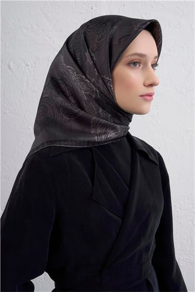 Armine Klasik Desenli Saf İpek Twill Eşarp 9428D 52