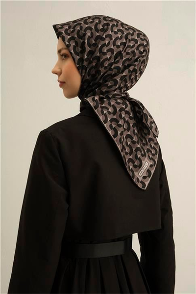 Armine Klasik Desenli Saf İpek Twill Eşarp 9321D 58