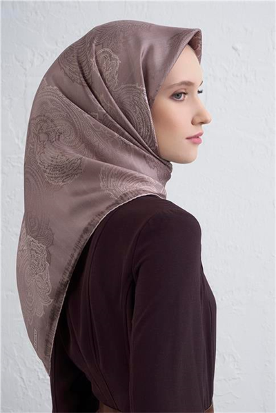Armine Klasik Desenli Saf İpek Twill Eşarp 9428D 37