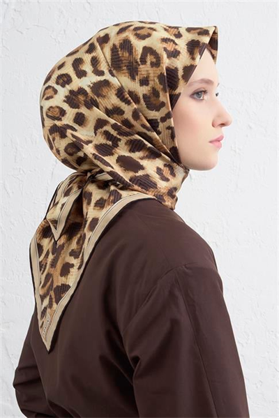 Armine Klasik Desenli Saf İpek Twill Eşarp 9425D 37