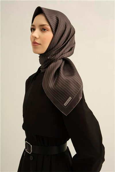 Armine Klasik Desenli Saf İpek Twill Eşarp 9348D 03