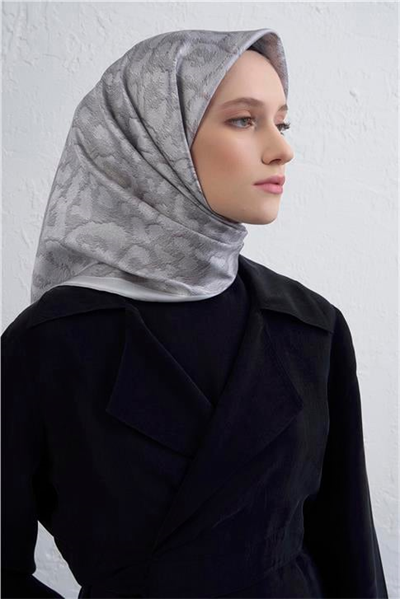 Armine Klasik Desenli Saf İpek Twill Eşarp 9408D 86