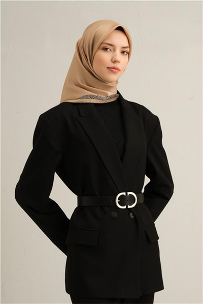 Armine Klasik Desenli Saf İpek Twill Eşarp 9357D 34