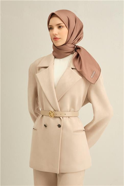 Armine Klasik Desenli Saf İpek Twill Eşarp 9348D 36