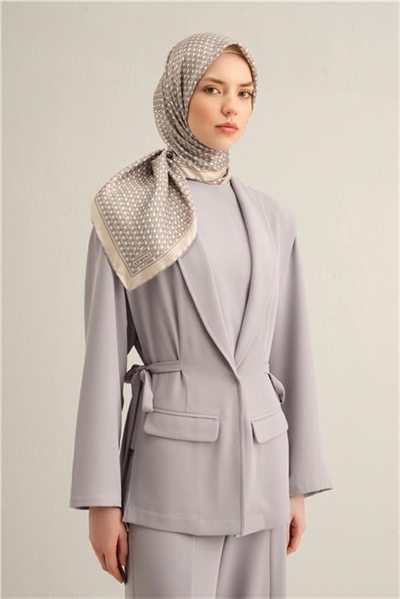 Armine Klasik Desenli Saf İpek Twill Eşarp 9319D 85