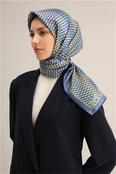 Armine Klasik Desenli Saf İpek Twill Eşarp 9319D 81