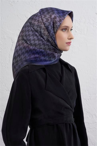 Armine Klasik Desenli Saf İpek Twill Eşarp 9434D 15