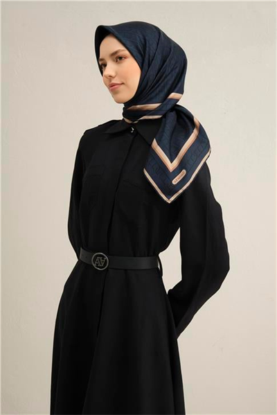 Armine Klasik Desenli Saf İpek Twill Eşarp 9301D 52