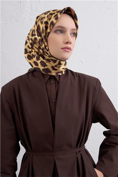 Armine Klasik Desenli Saf İpek Twill Eşarp 9425D 55