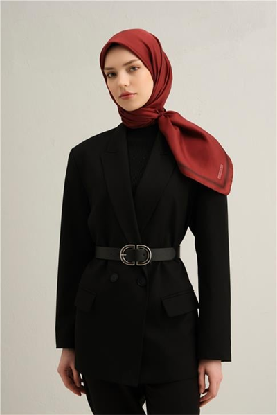 Armine Klasik Desenli Saf İpek Twill Eşarp 9356 35